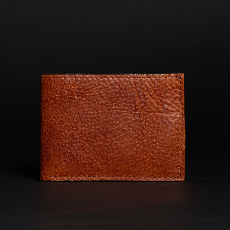 The Maverick Wallet - Brown American Pebble Grain Bison Leather Wallet