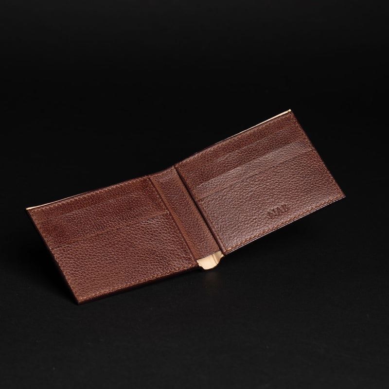 The Maverick Wallet - Brown American Pebble Grain Bison Leather Wallet