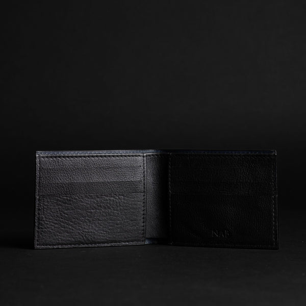 The Maverick Wallet - Black American Pebble Grain Bison Leather Wallet