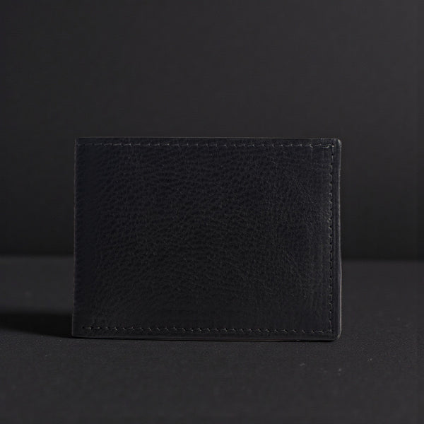 The Maverick Wallet - Black American Pebble Grain Bison Leather Wallet