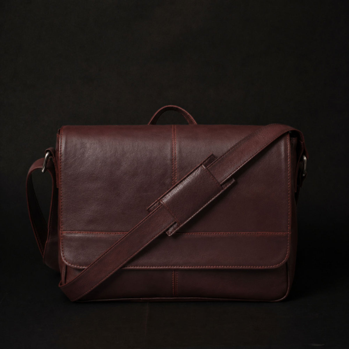 Lisbon vintage brown full-grain leather laptop bag