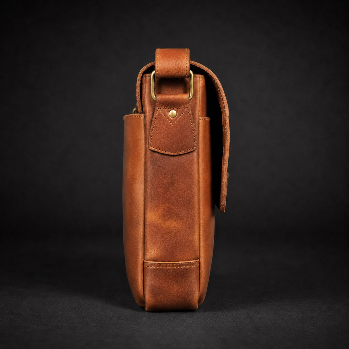 Madrid distressed full-grain leather laptop bag