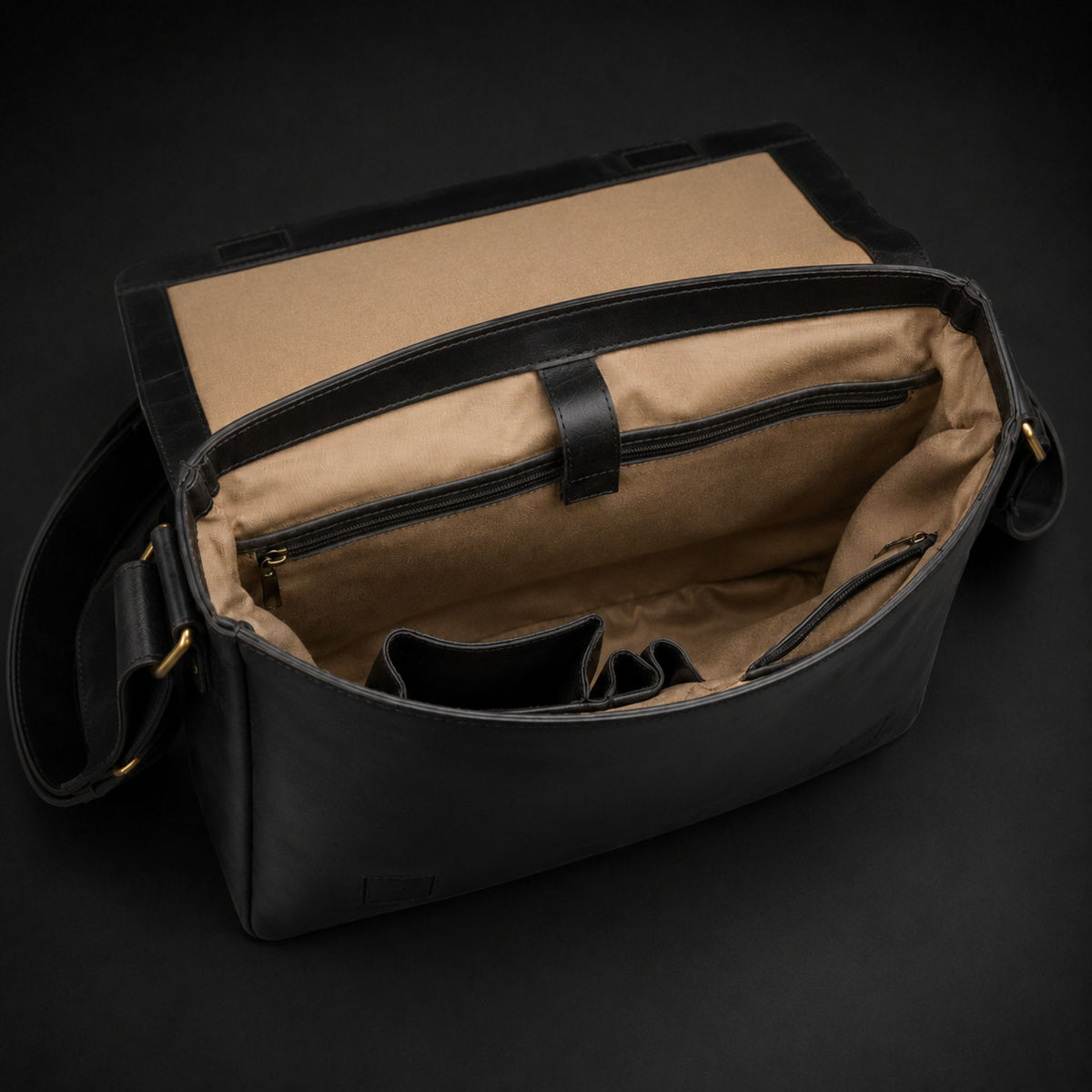 Madrid distressed full-grain leather laptop bag