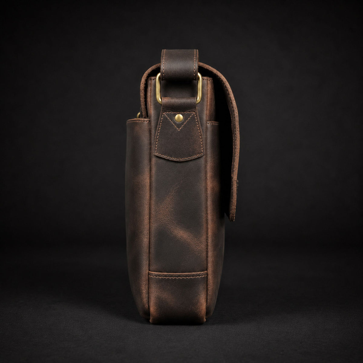 Madrid distressed full-grain leather laptop bag