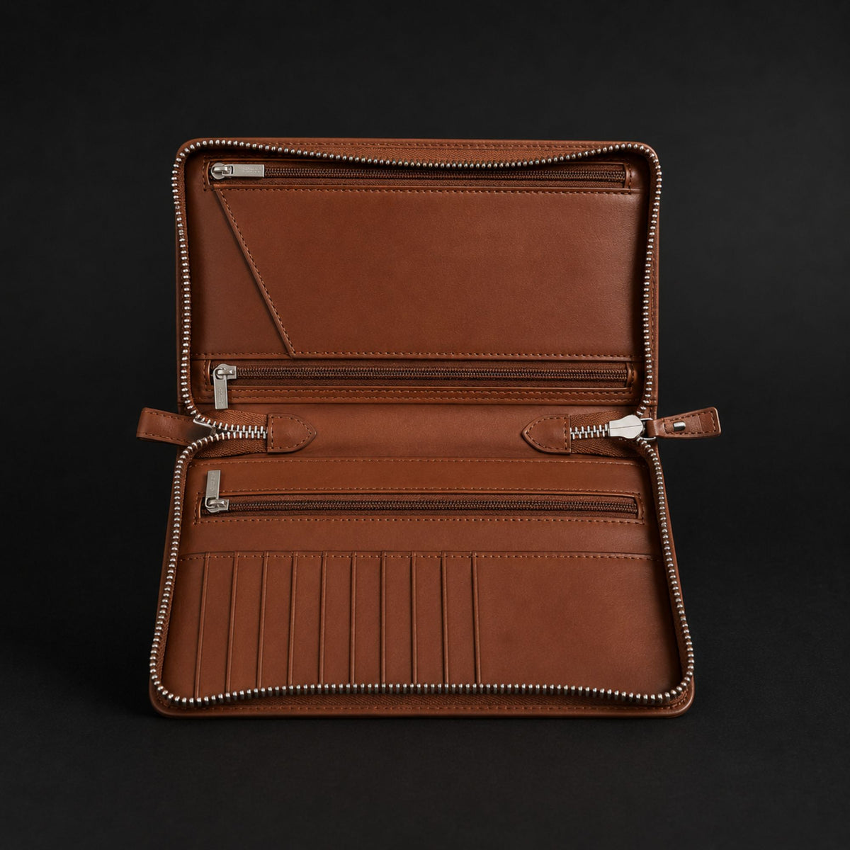 The Onyx black nappa leather travel organizer
