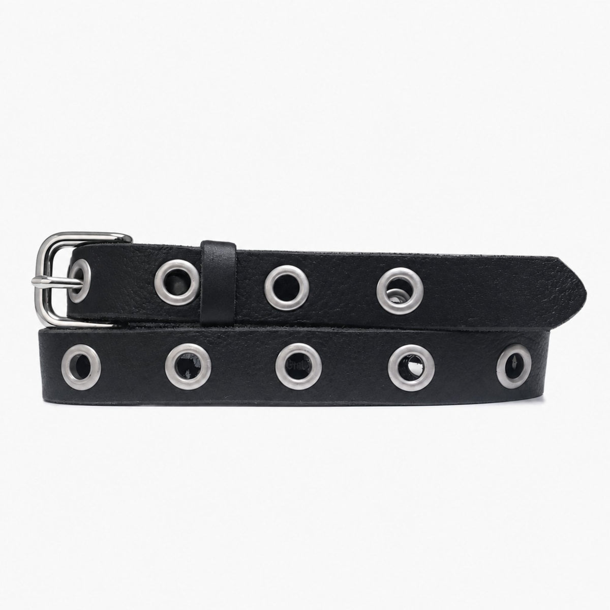 Exene - Slim Brown Leather Belt with Single Grommets - Made in Canada
