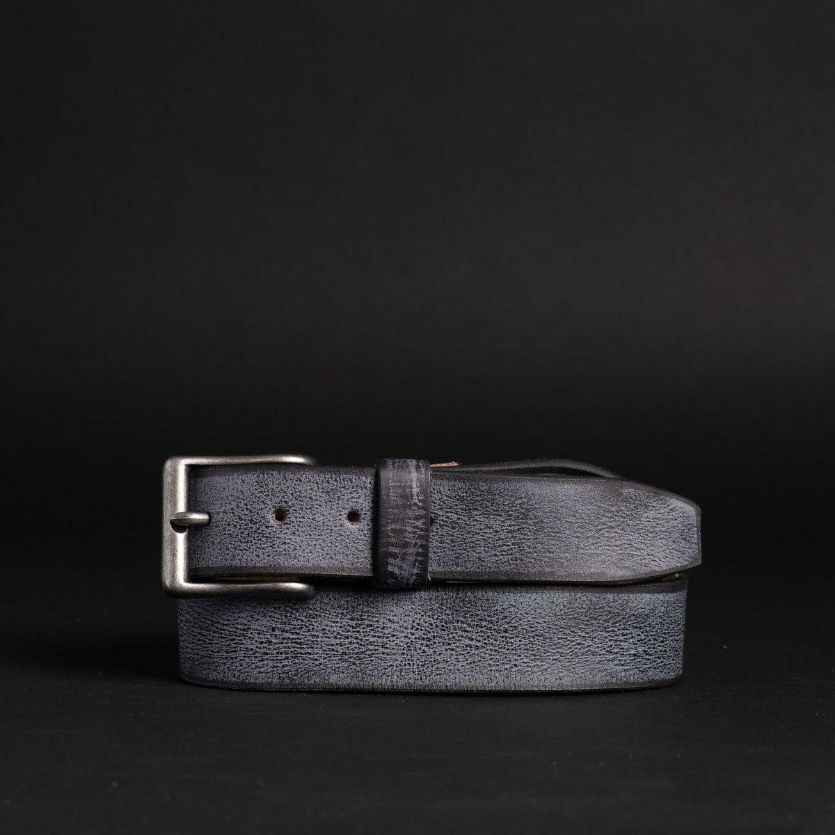 The Mountain leather belt with charred edges