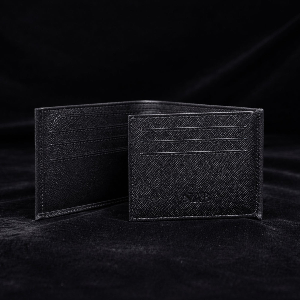 The Nocturne black saffiano leather multi card slot wallet