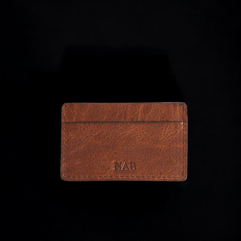 The Maverick Cardholder - Brown American Pebble Grain Bison Leather Cardholder