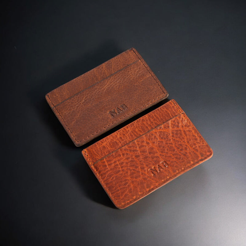 The Maverick Cardholder - Brown American Pebble Grain Bison Leather Cardholder