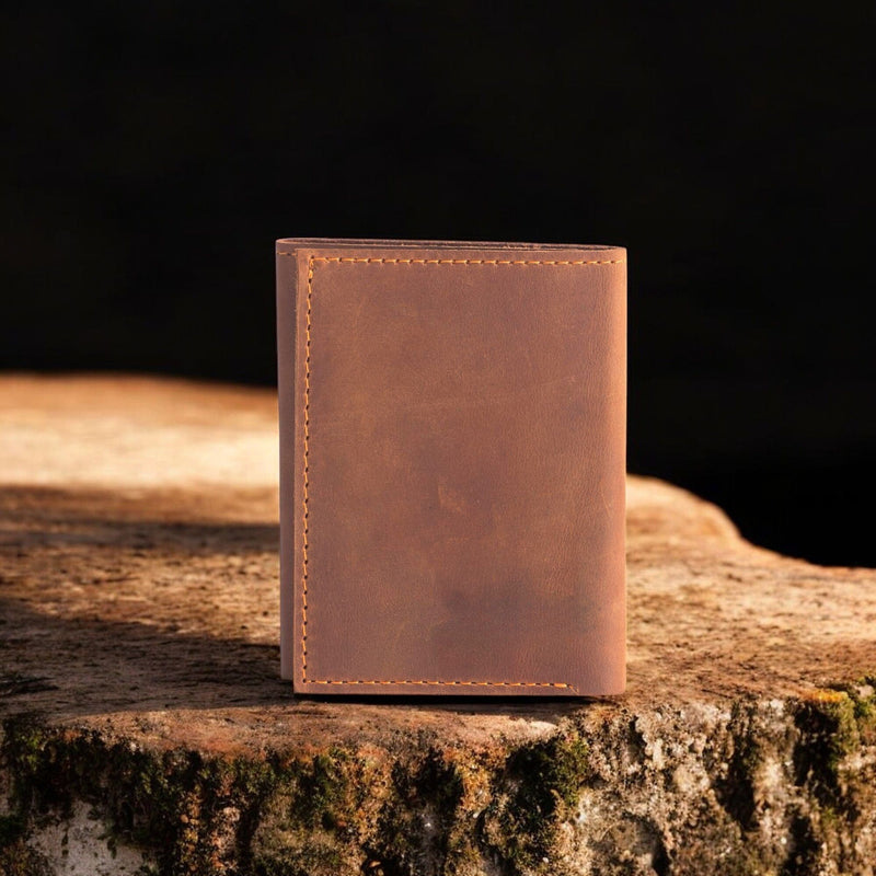 Meraki - Cognac Full Grain Leather Trifold Wallet