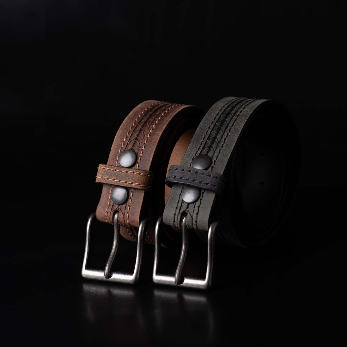 The Purpose Belt, arrow patterned leather belt
