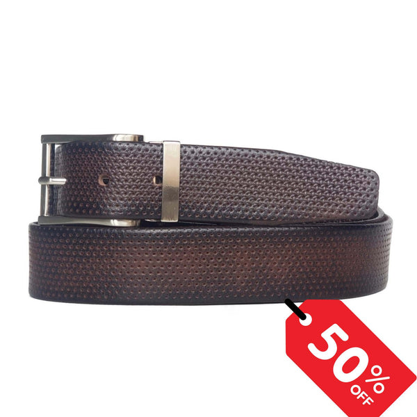 Dotted Patterned 100 % Real Leather Belt