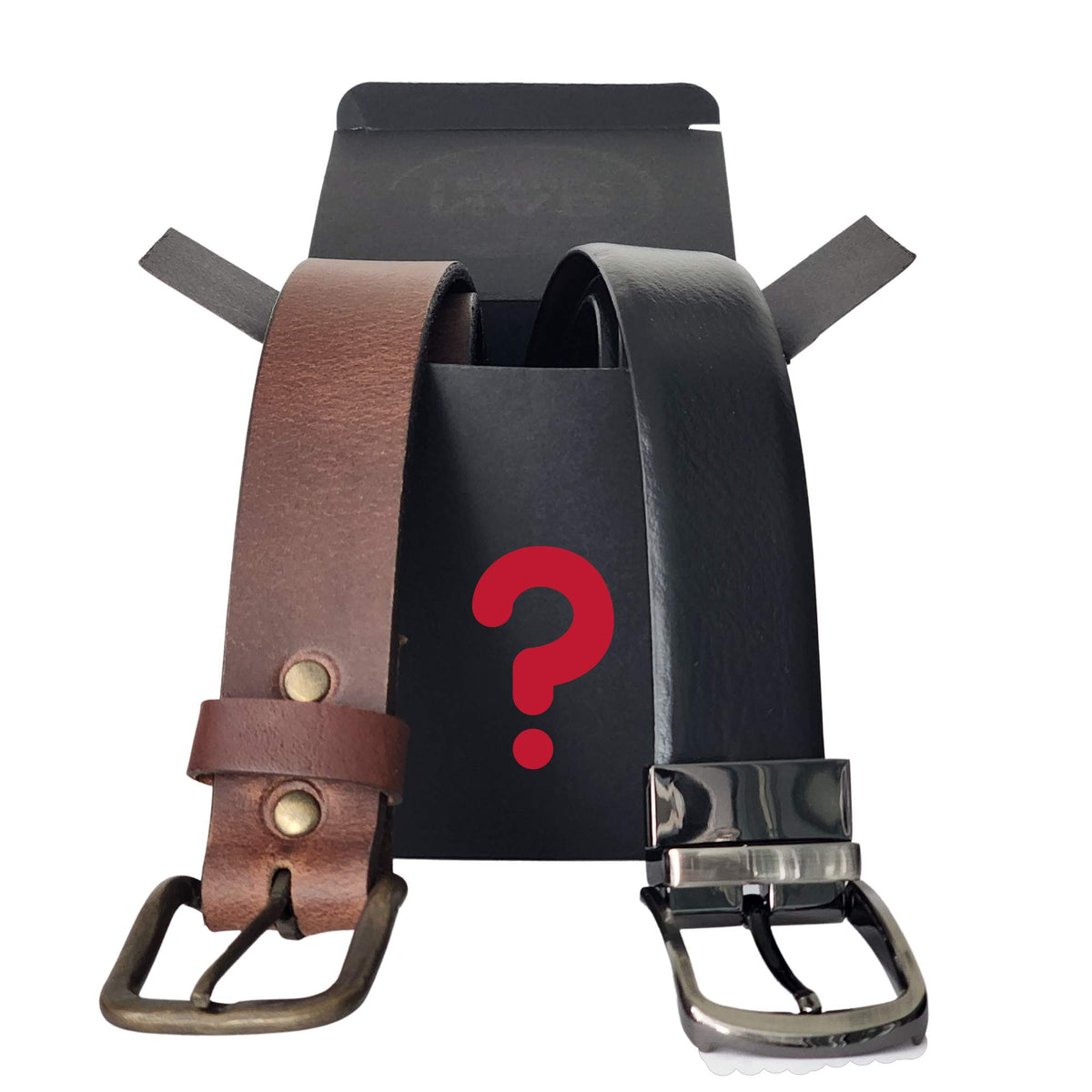 Mystery box of less-than-perfect full-grain leather belts