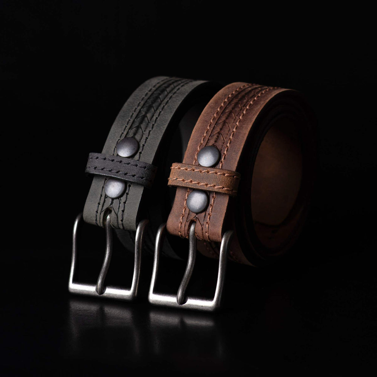 The Purpose Belts 2-piece leather belt gift set
