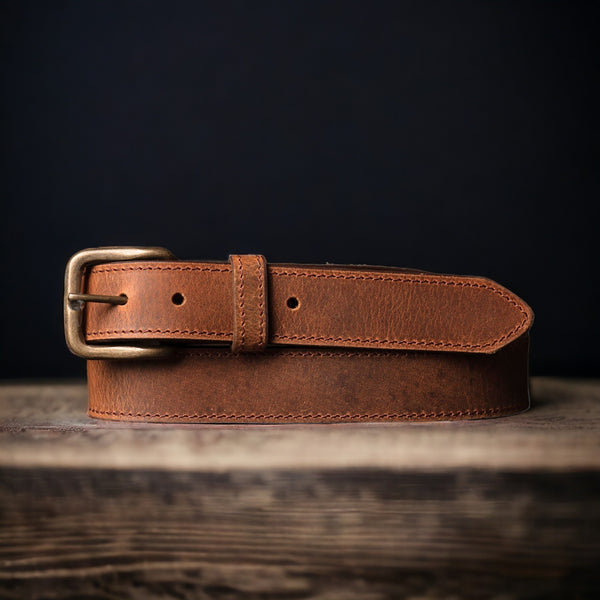 The Voyager Belt - Stitched Full-Grain Distressed Leather Belt