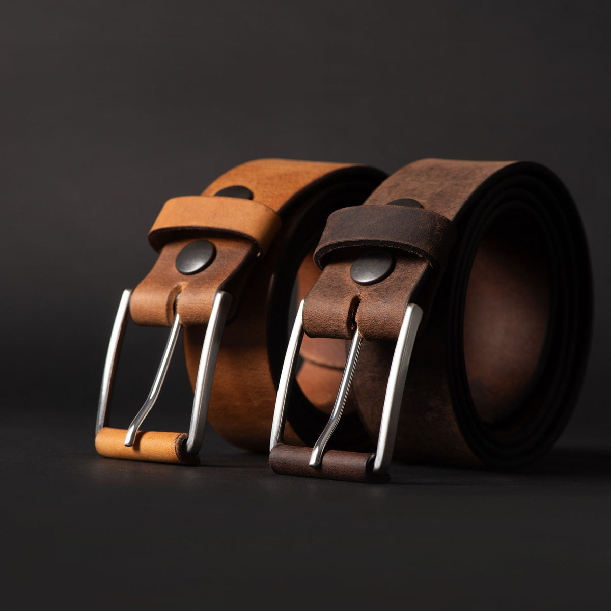 The Spartan Belts 2-piece leather belt gift set
