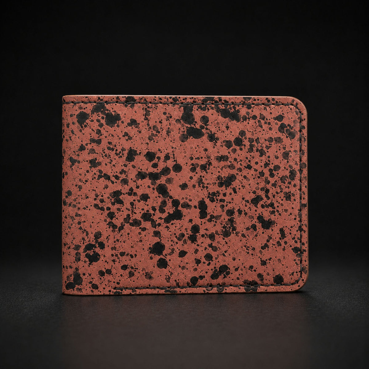 The Terracotta Splatter hand-stitched nappa leather wallet
