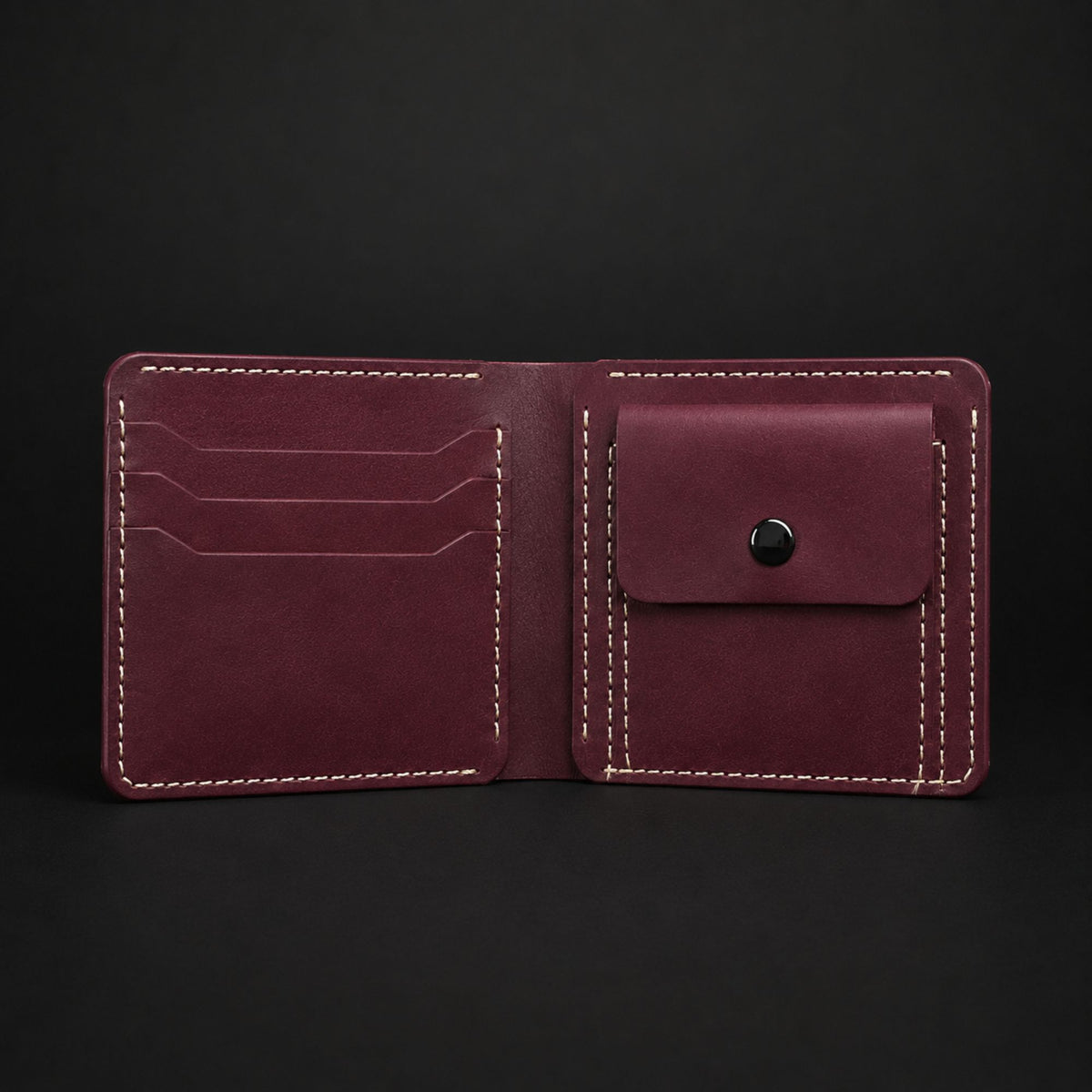 The Waypoint full-grain leather bifold coin wallet