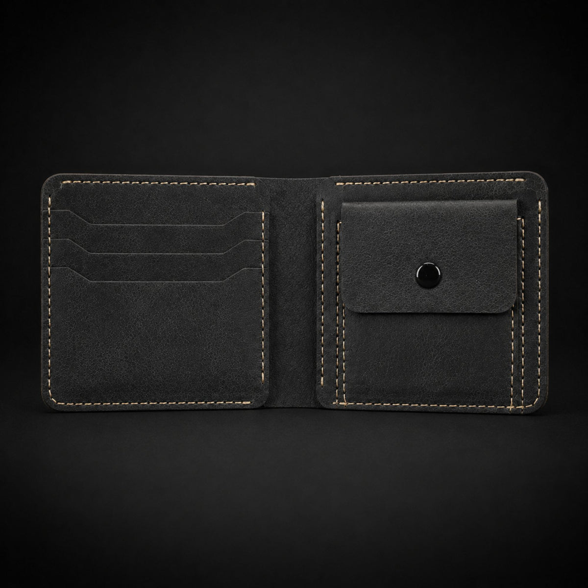 The Waypoint full-grain leather bifold coin wallet