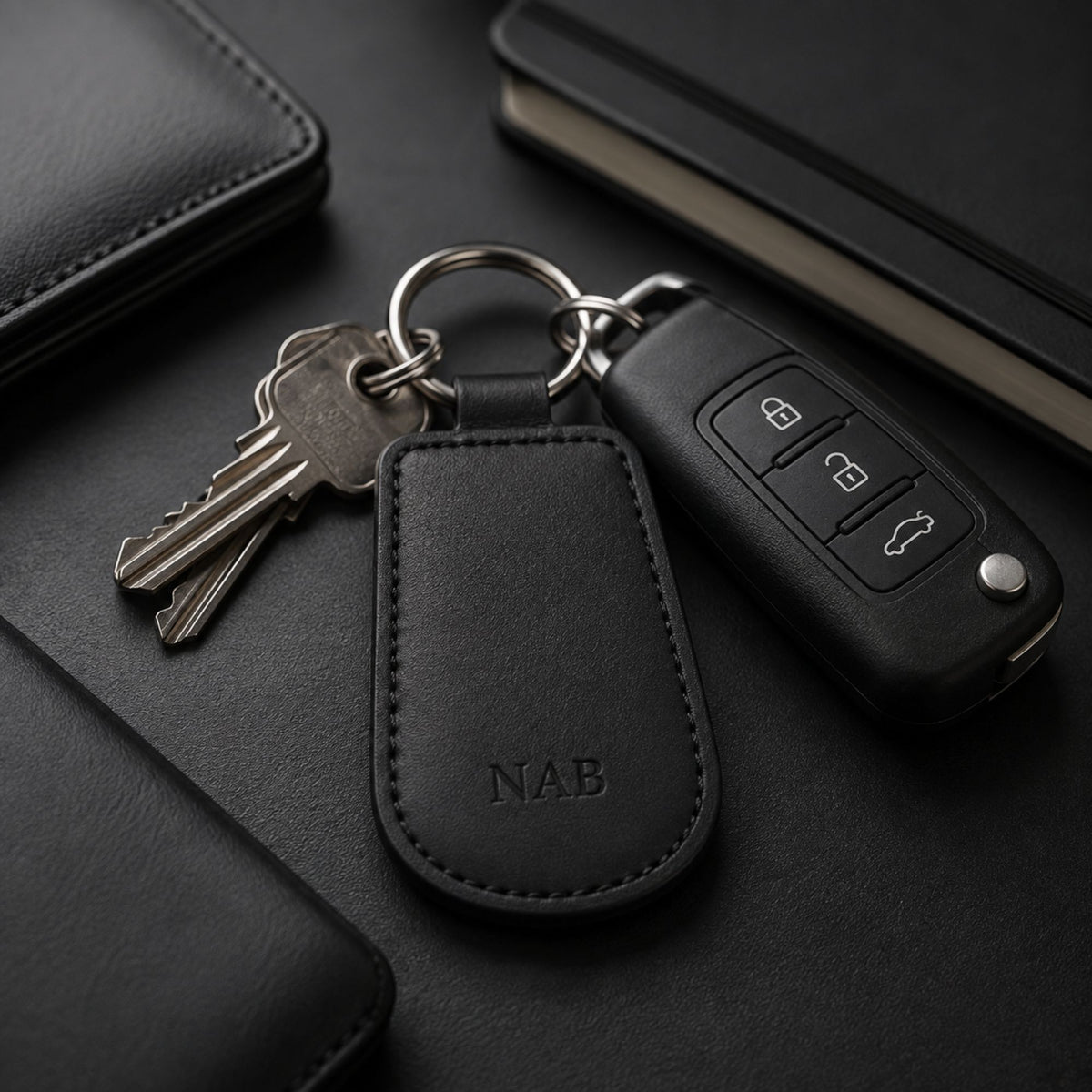 The Onyx nappa leather key chain