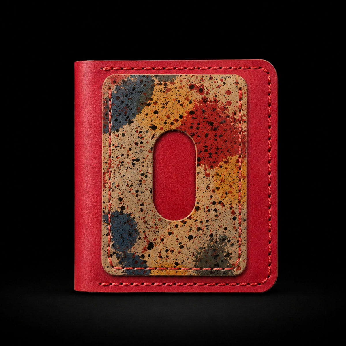 The Splatter hand-stitched nappa leather card holder