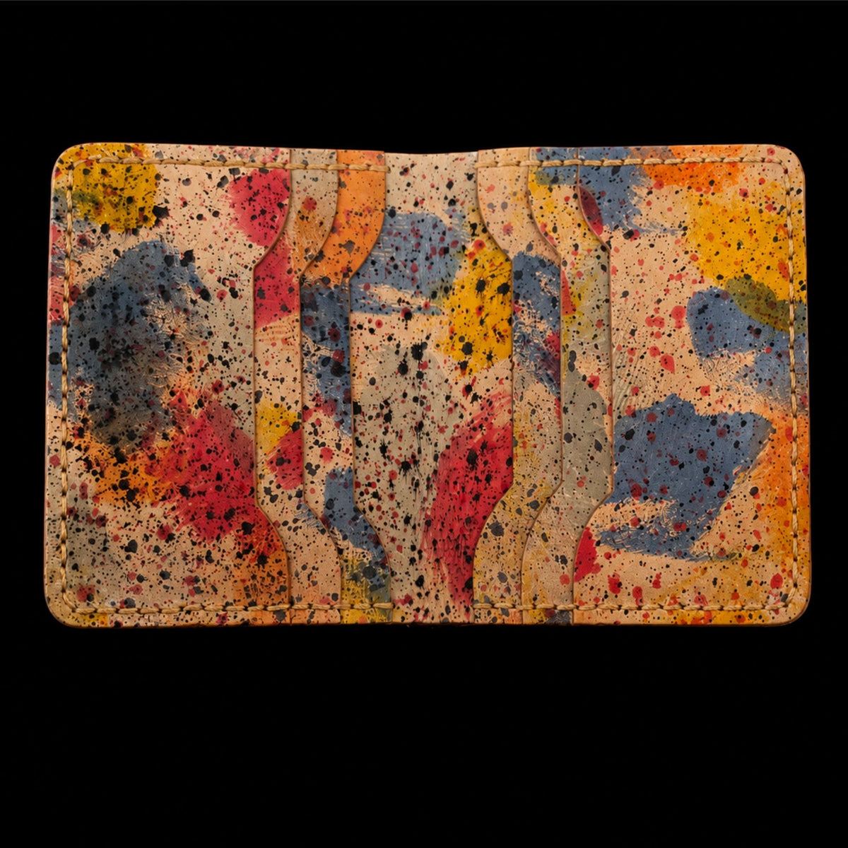 The Splatter hand-stitched nappa leather card holder