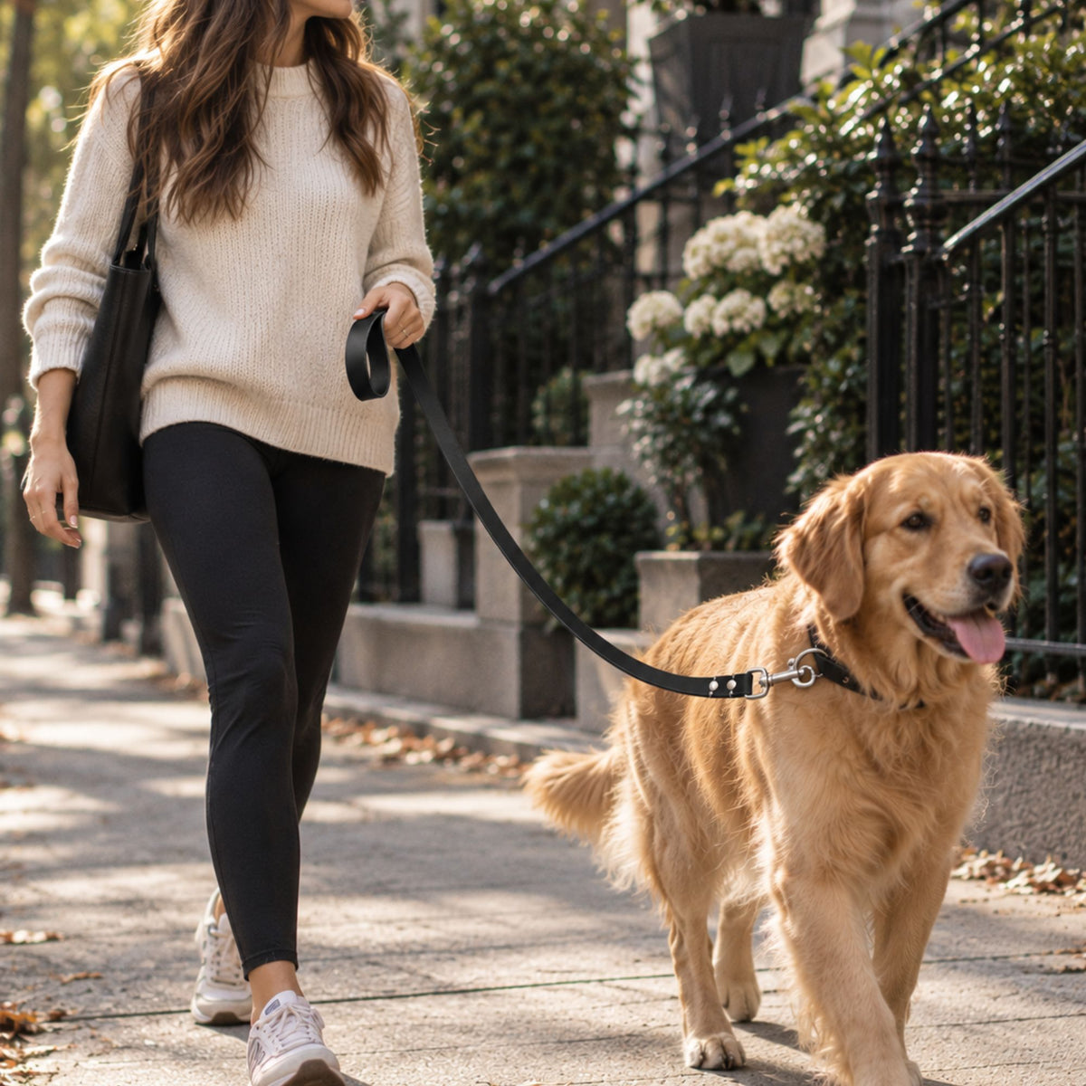 Leather dog leash, 60 inch