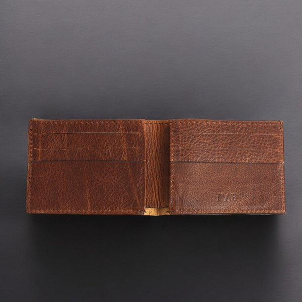 The Maverick Wallet - Brown American Pebble Grain Bison Leather Wallet