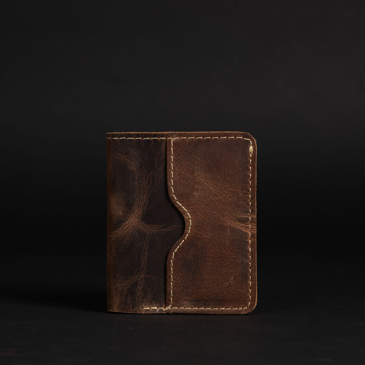 The Driftgrain brown full-grain leather card holder wallet