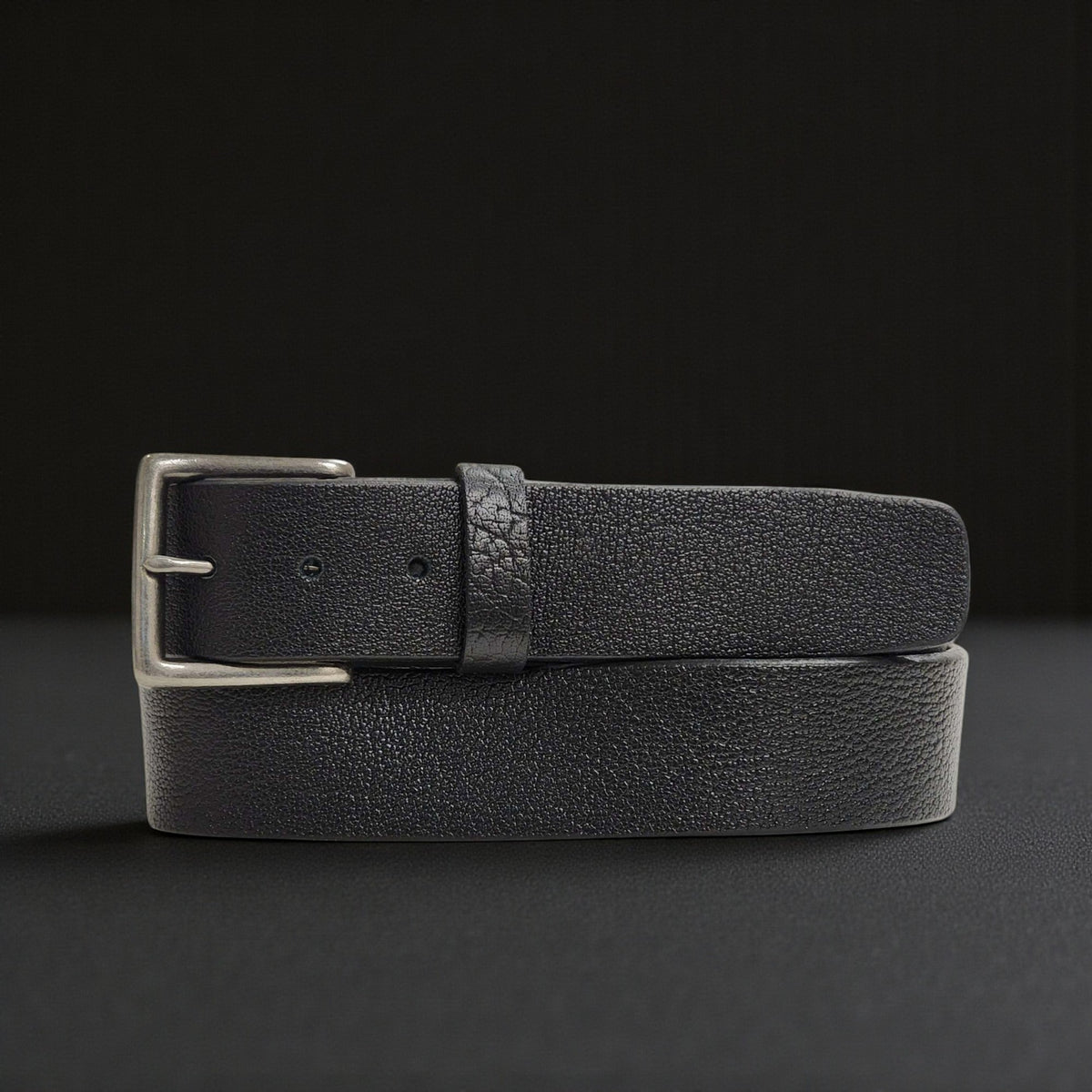 The Maverick bison leather belt and wallet set