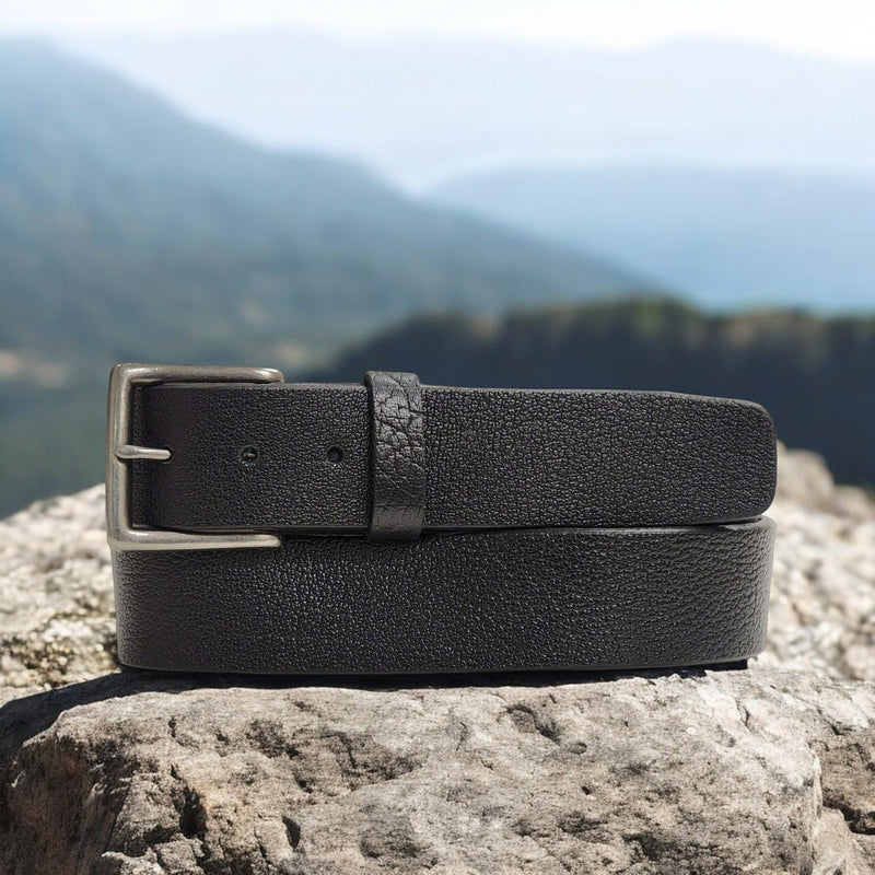 The Maverick Belt - Extra Thick Engraved Brown Leather Belt