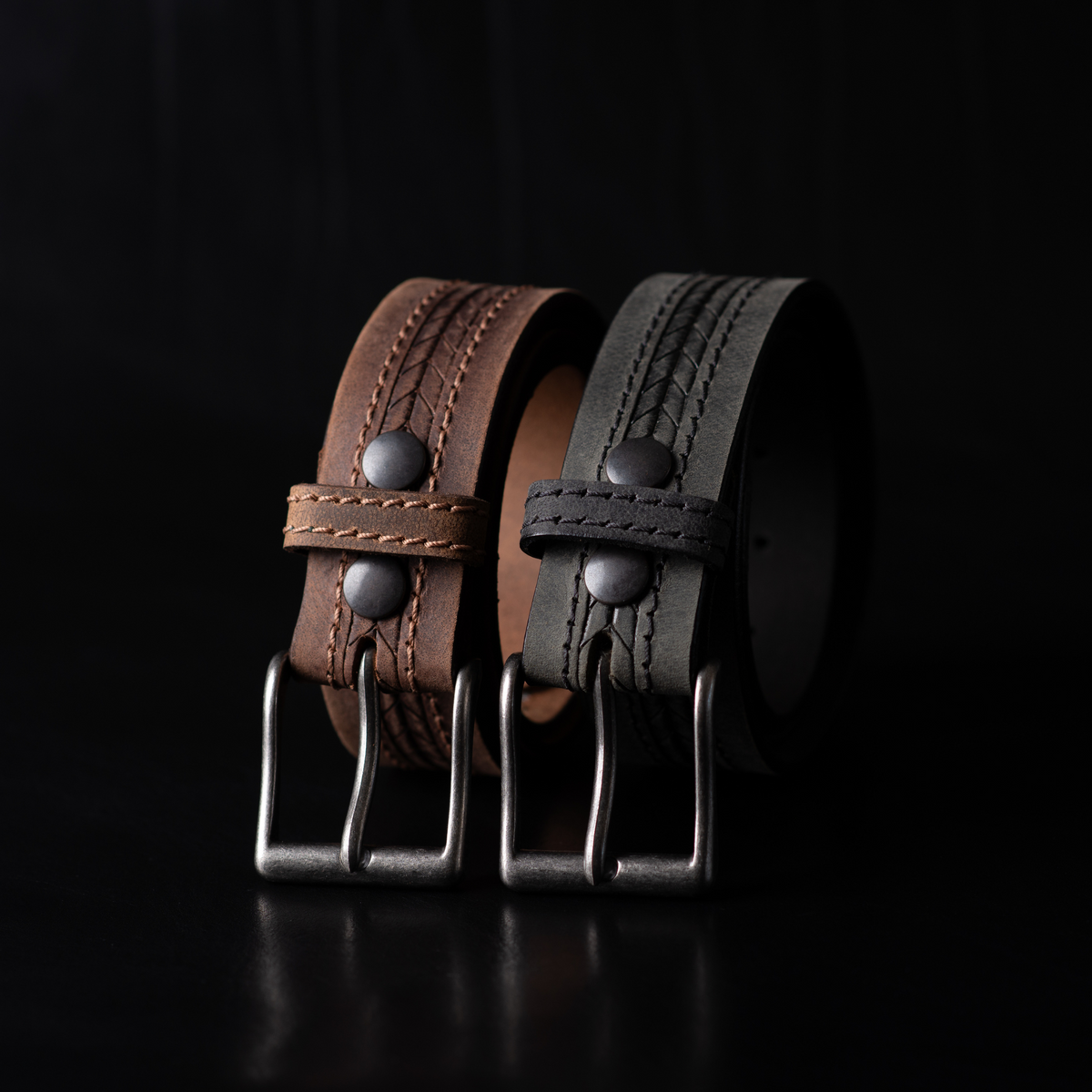 The Purpose Belt, arrow patterned leather belt