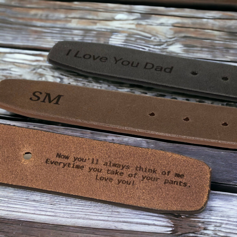 The Long Haul Belt - Cognac Custom Engraved Leather Belt