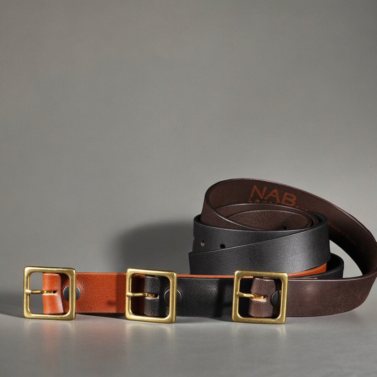Sophie leather dress belt with gold square buckle