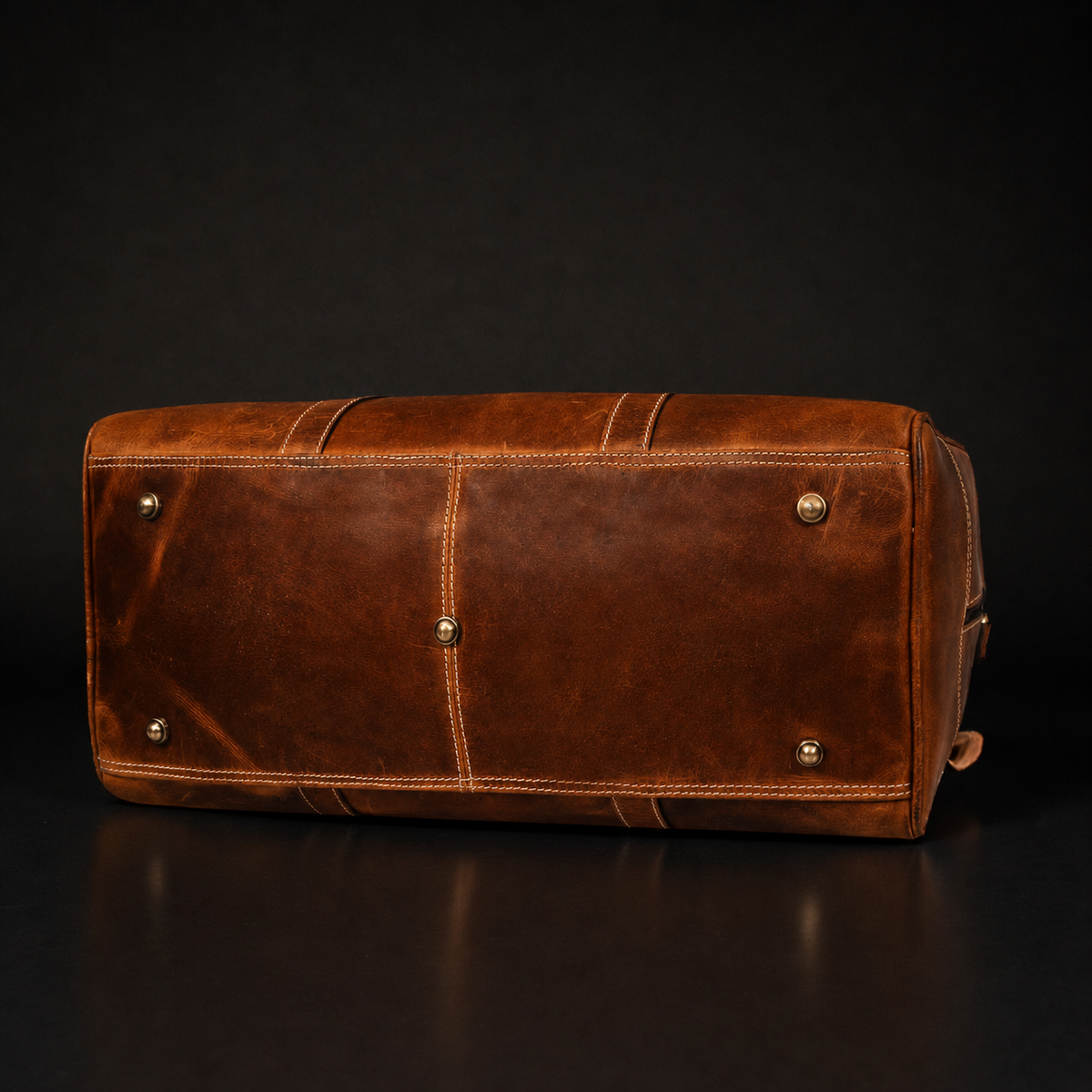 The Wayfarer cognac full-grain leather duffle bag