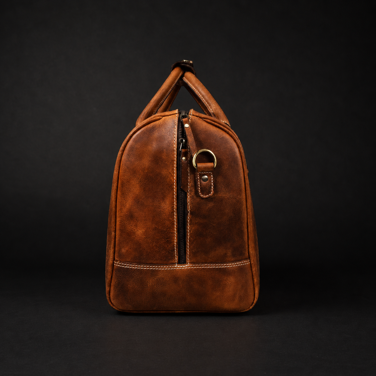 The Wayfarer cognac full-grain leather duffle bag