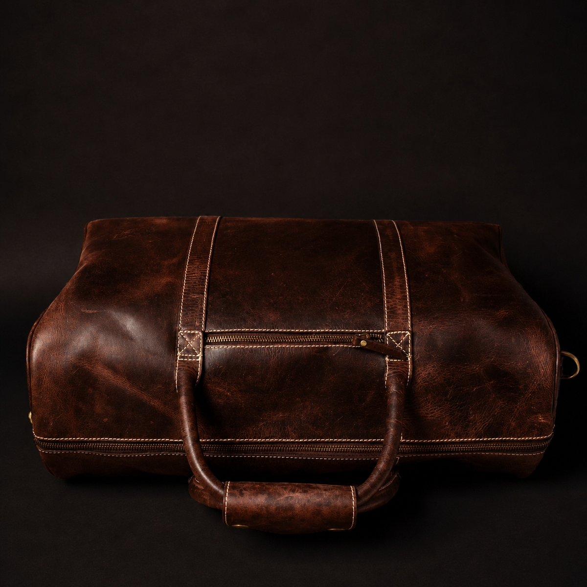 The Wayfarer brown full-grain leather duffle bag