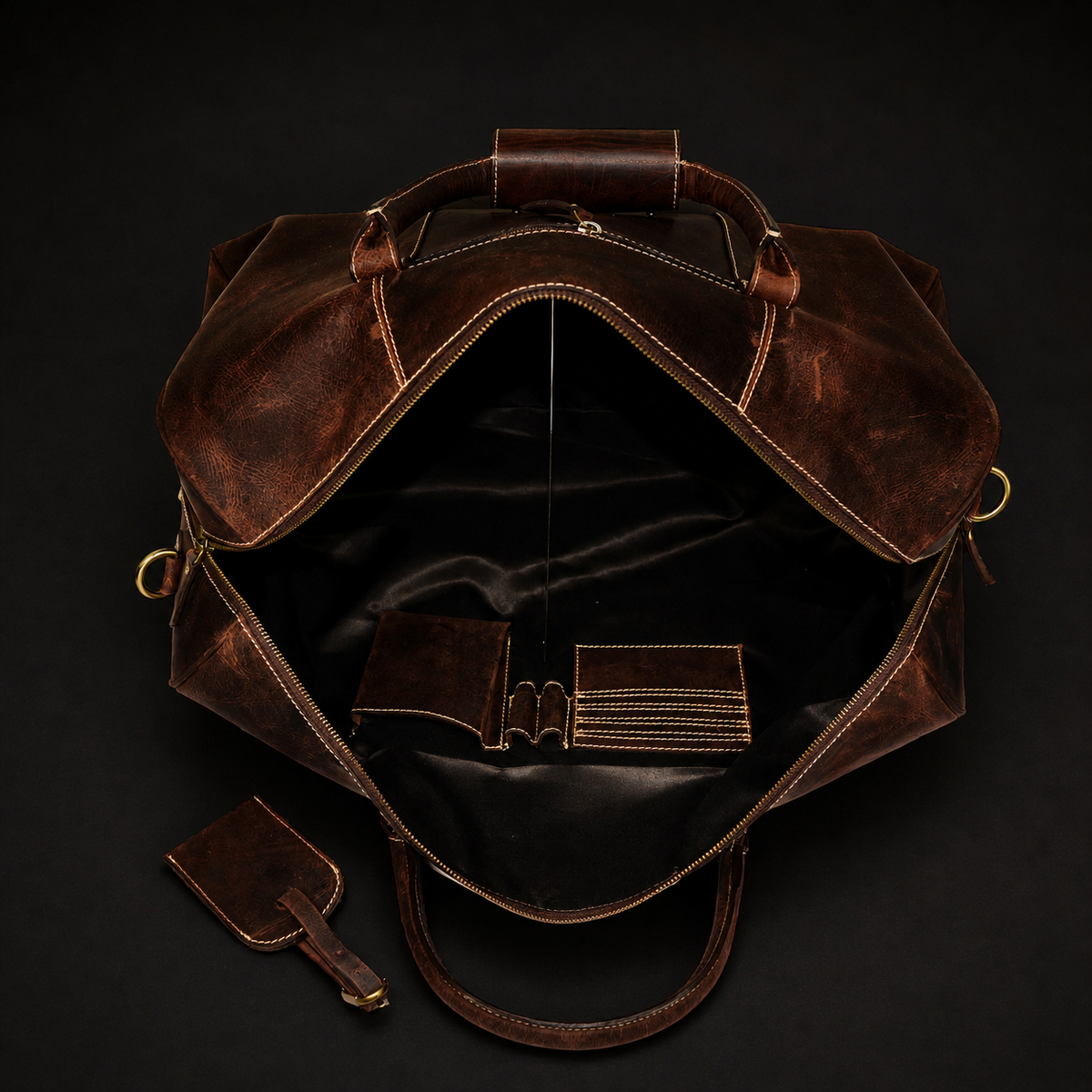 The Wayfarer Bag - Brown Classic Full-Grain Leather Duffle Bag