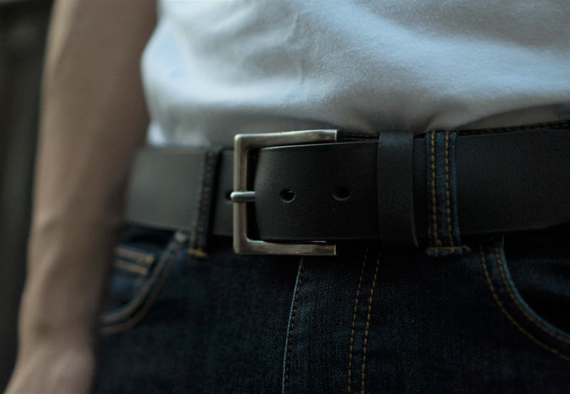 The Long Haul Belt - Black Custom Engraved Leather Belt