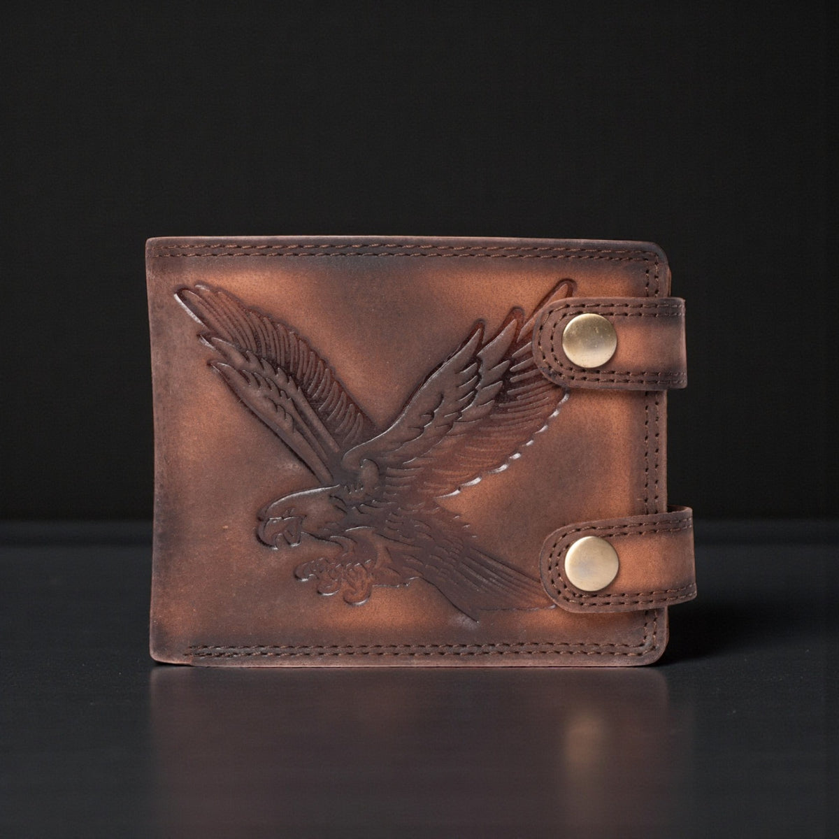 Eagle's Crest full-grain leather wallet in brown