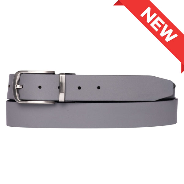The Harvey Dent Belt - One Piece Reversible Black/Grey 100% Real Leather Belt