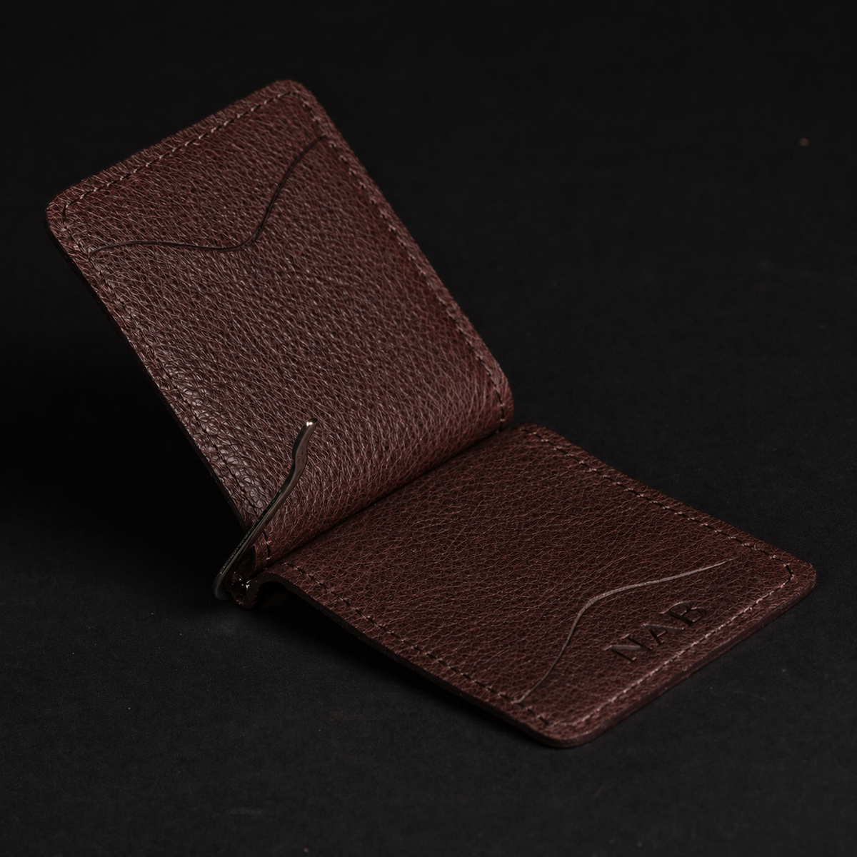 The Pinnacle slim money clip pebble grain leather wallet