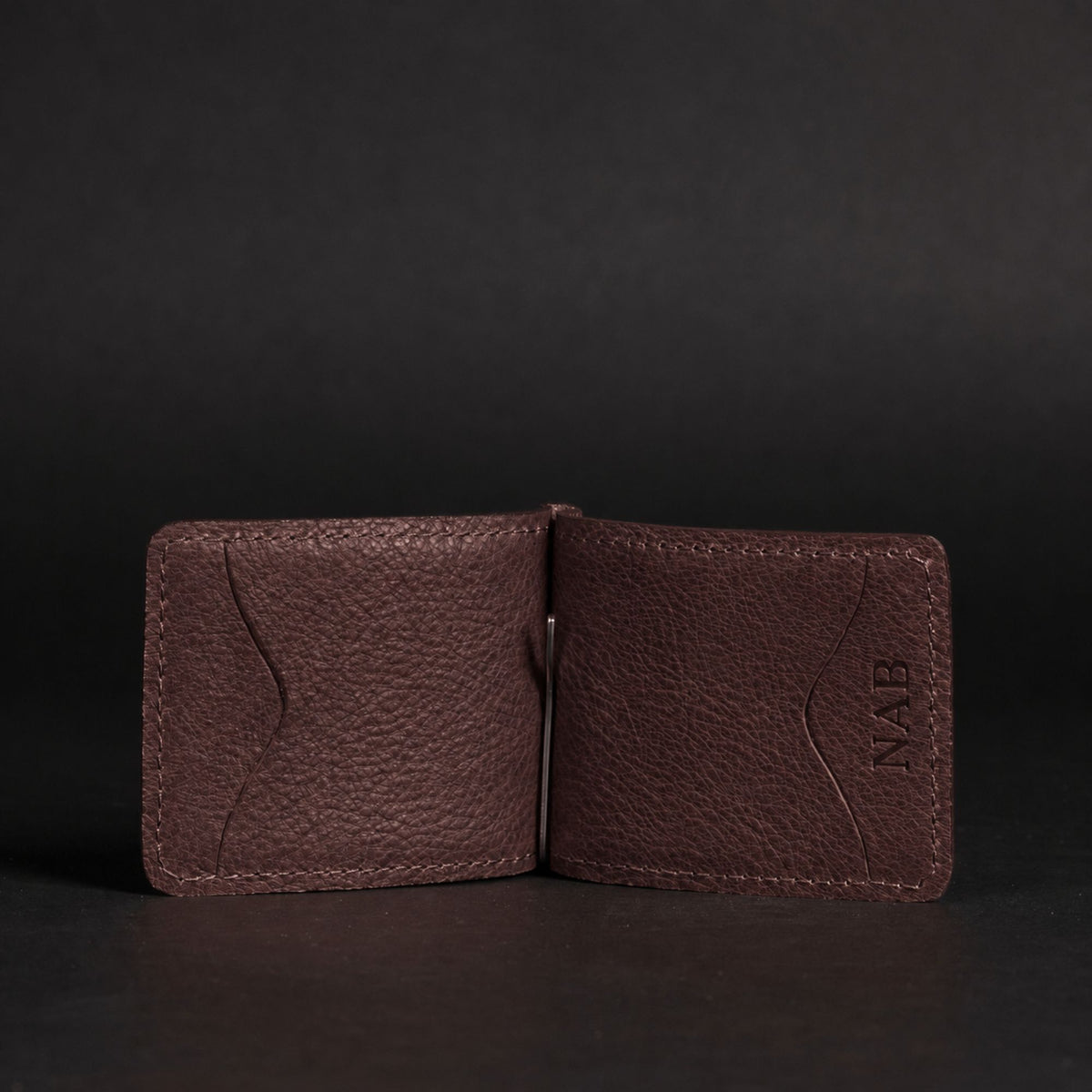 The Pinnacle slim money clip pebble grain leather wallet