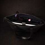 (Open Box) Classic Black Leather Tote Bag