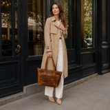 (Open Box) Classic Black Leather Tote Bag
