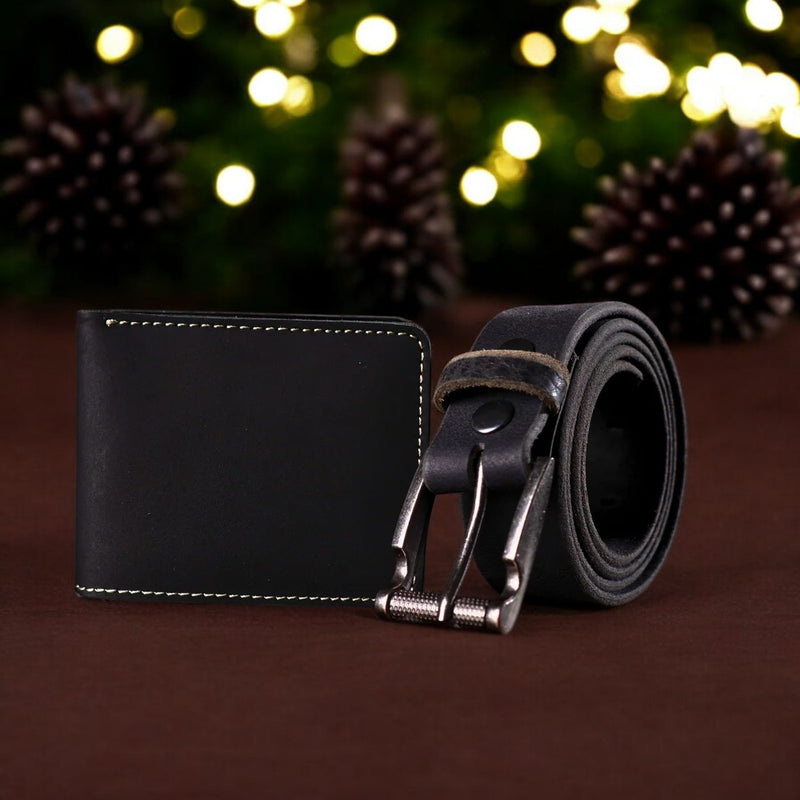 Pinnacle Belt + Wallet - Men's Leather Belt and Wallet Gift Set