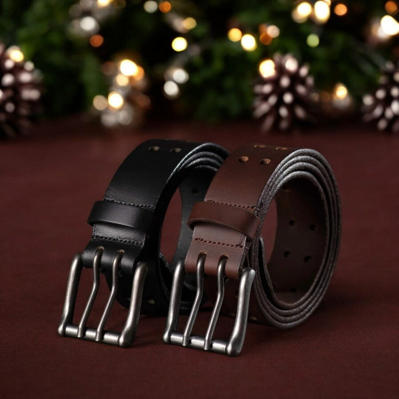 The Double Hole Belts - 2 PC Gift Set