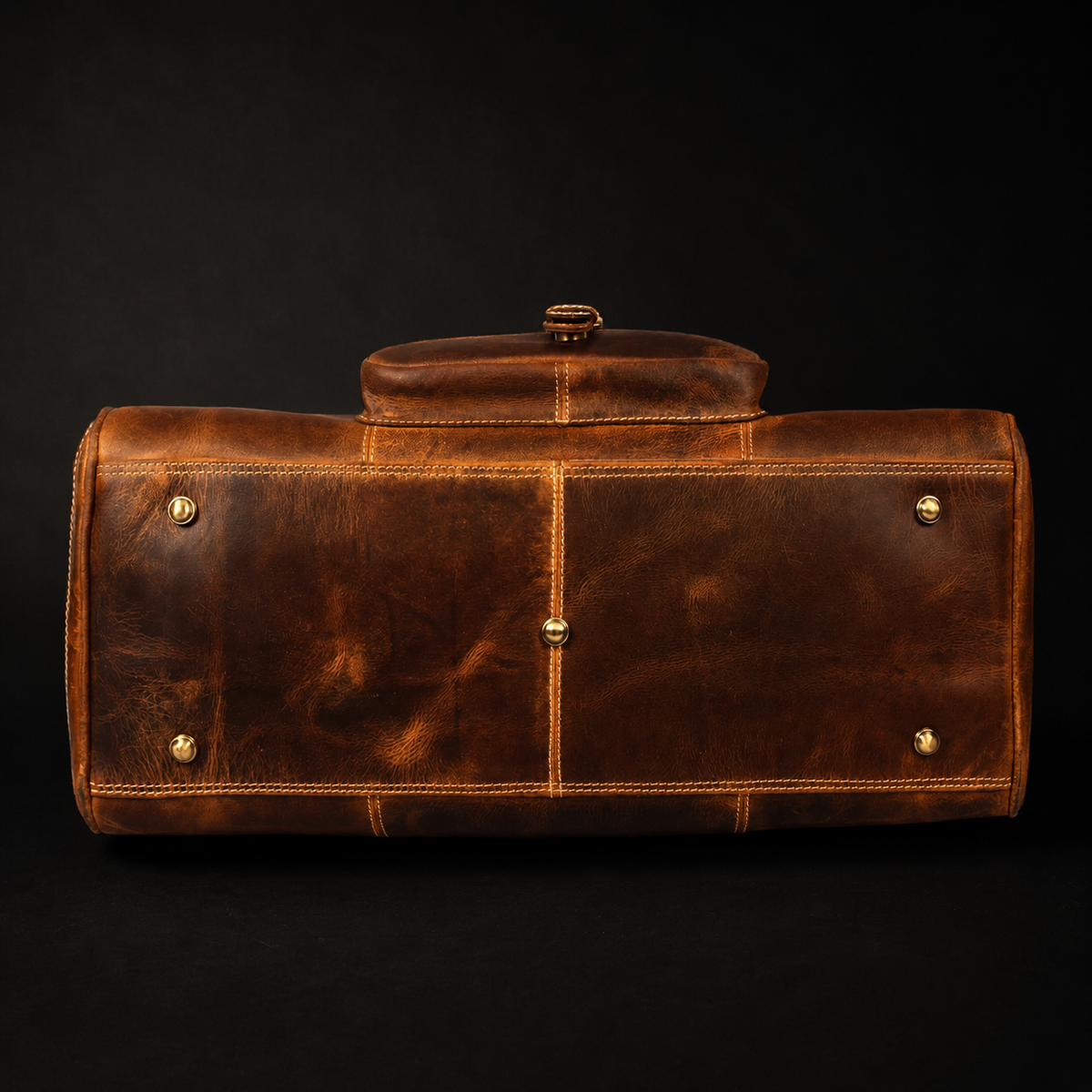 The Voyager Duffle - Cognac Full-Grain Distressed Duffle Bag The Voyager Duffle - Cognac Full-Grain Distressed Duffle Bag