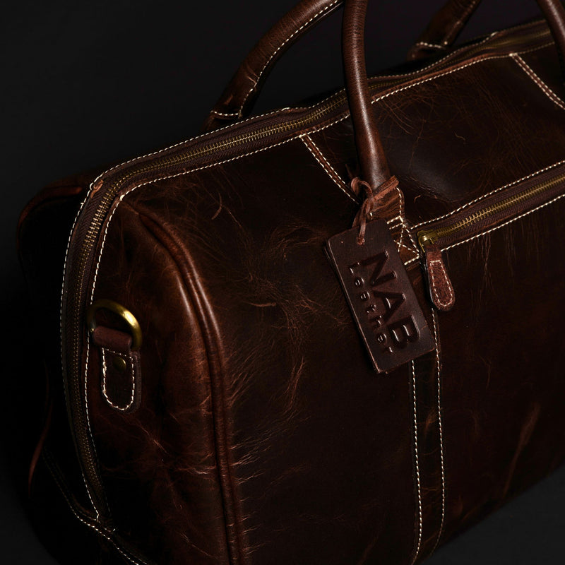The Wayfarer Bag - Brown Classic Full-Grain Leather Duffle Bag